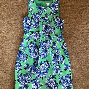 J crew green and blue floral dress - size 6